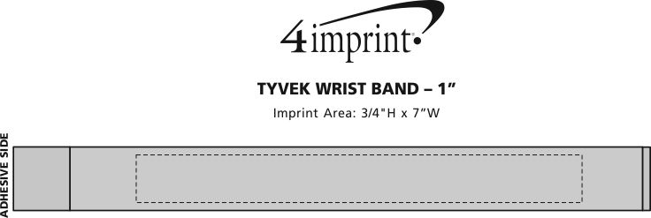 Imprint Area of Tyvek Wristband - 1"