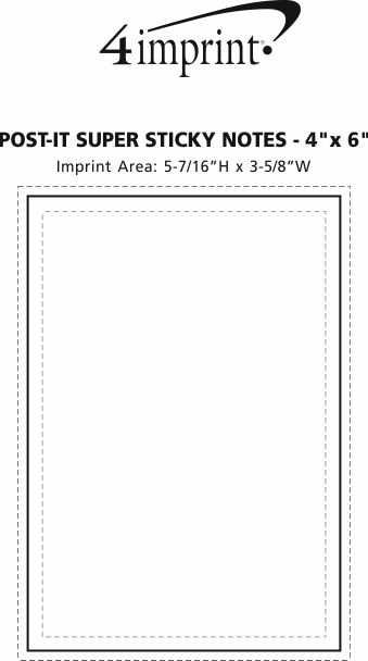 Imprint Area of Post-it® Super Adhesive Notes - 6" x 4"