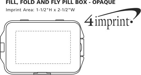 Imprint Area of Fill, Fold and Fly Pill Box - Opaque