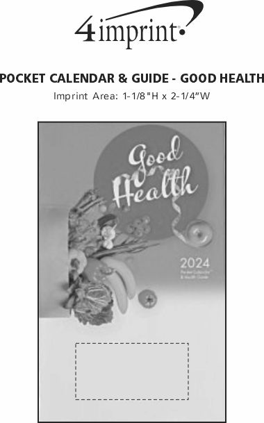 Imprint Area of Pocket Calendar & Guide - Good Health