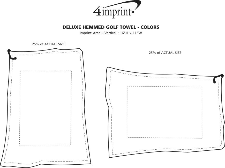 Imprint Area of Deluxe Hemmed Golf Towel - Colors