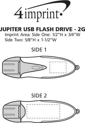 Imprint Area of Jupiter USB Flash Drive - 2GB