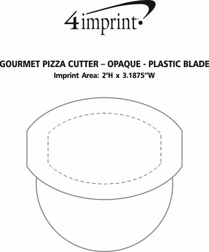 Imprint Area of Gourmet Pizza Cutter - Opaque - Plastic Blade
