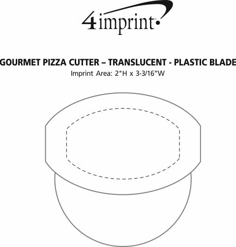 Imprint Area of Gourmet Pizza Cutter - Translucent - Plastic Blade
