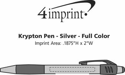 Imprint Area of Krypton Pen - Silver - Full Color