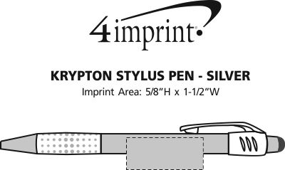 Imprint Area of Krypton Stylus Pen - Silver