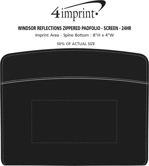 Imprint Area of Windsor Reflections Zippered Padfolio - 24 hr