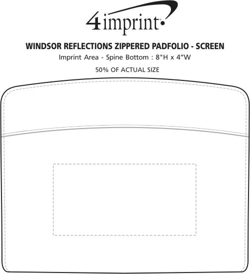 Imprint Area of Windsor Reflections Zippered Padfolio