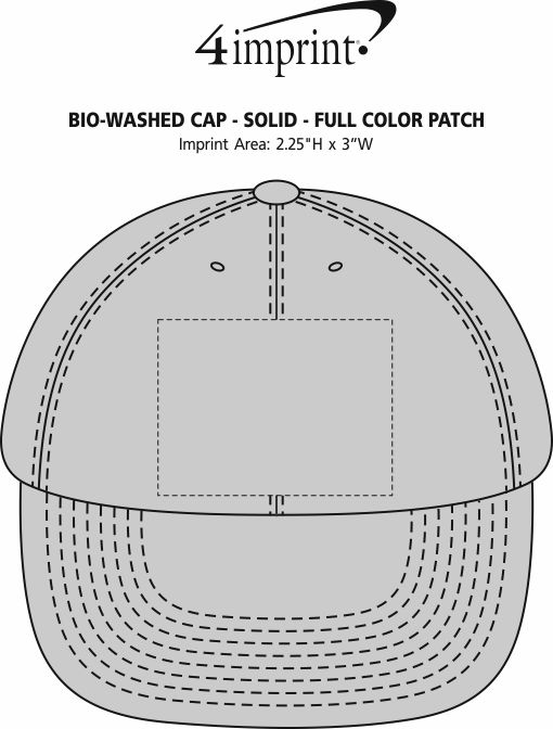 Imprint Area of Bio-Washed Cap - Solid - Full Color Patch