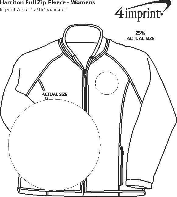 Imprint Area of Harriton Full-Zip Fleece - Ladies'
