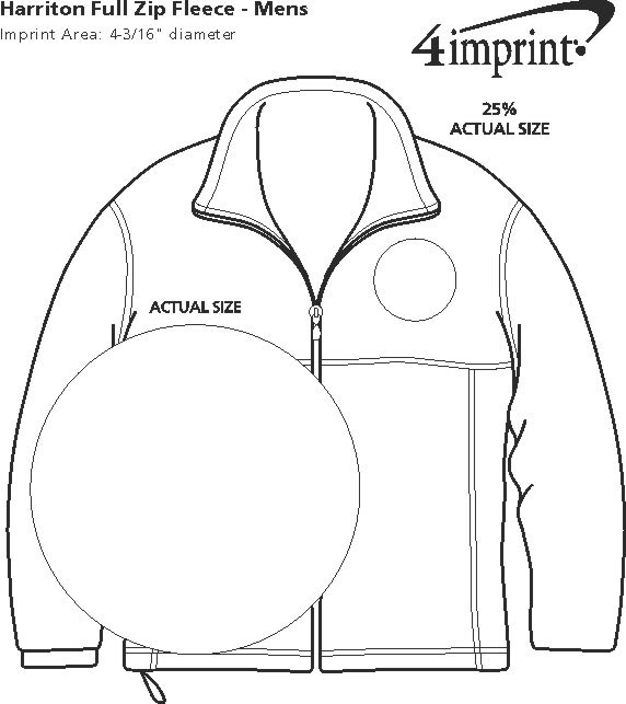 Imprint Area of Harriton Full-Zip Fleece - Men's