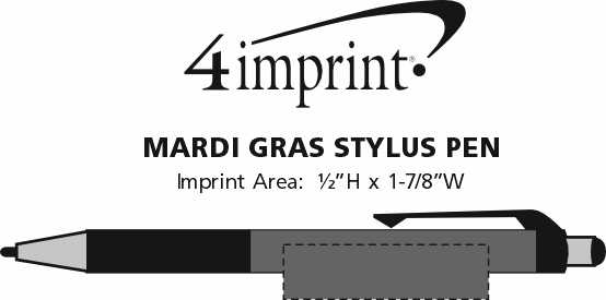 Imprint Area of Mardi Gras Stylus Pen