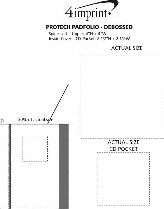 Imprint Area of ProTech Padfolio - Debossed