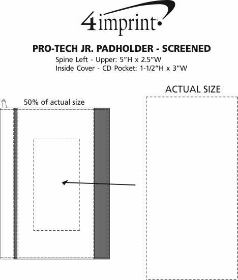 Imprint Area of ProTech Jr. Padholder - Screen