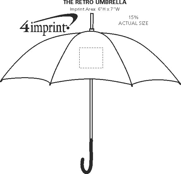 Imprint Area of The Retro Umbrella - 48" Arc