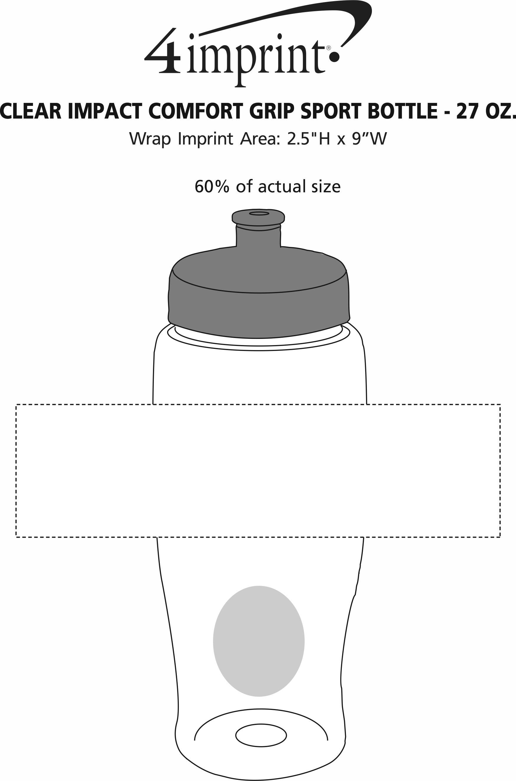 Imprint Area of Clear Impact Comfort Grip Bottle - 27 oz.