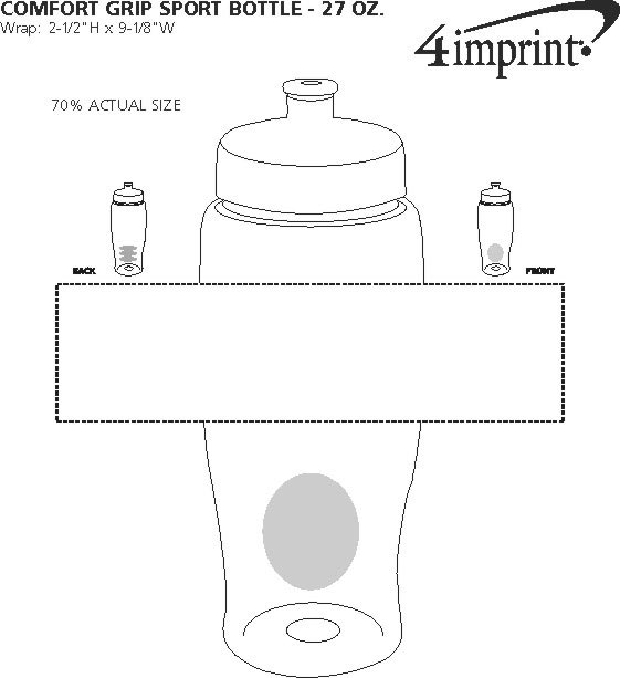 Imprint Area of Comfort Grip Bottle - 27 oz.